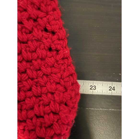 Vintage Handmade Crochet Sweater Vest Womens XL Red Chunky Open Front Granny - Picture 5 of 7